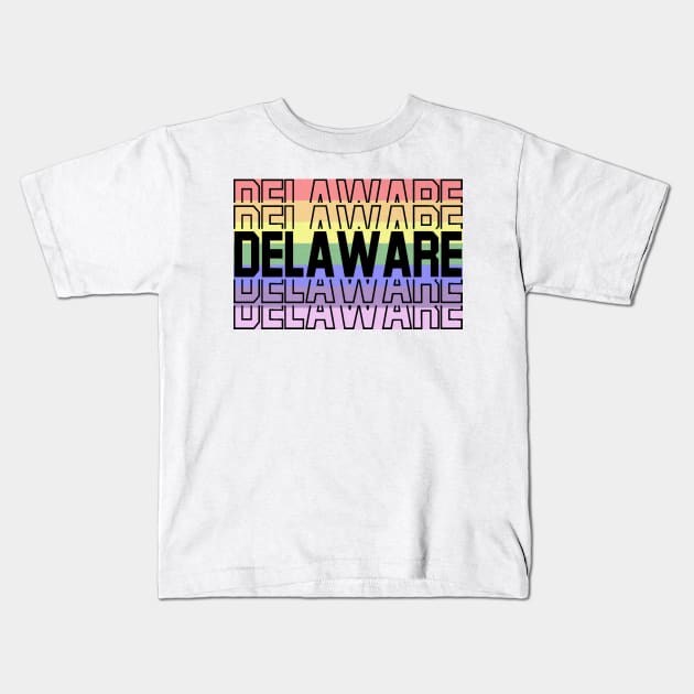 Stacked Delaware Gay Pride Kids T-Shirt by  Big Foot Shirt Shop